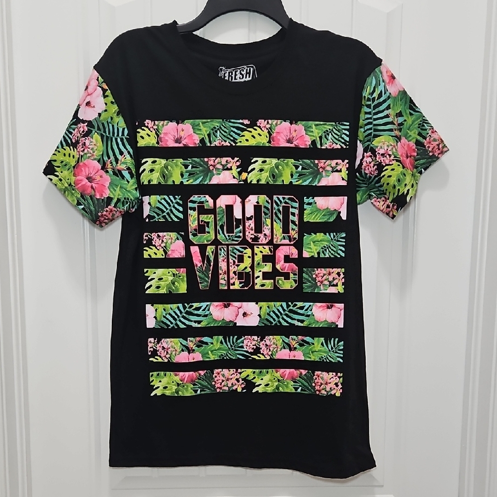Fresh Laundry Good Vibes Tropical Graphic Tee